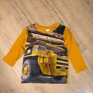 Boys' Mustard Yellow Long-Sleeve Truck Graphic Tee